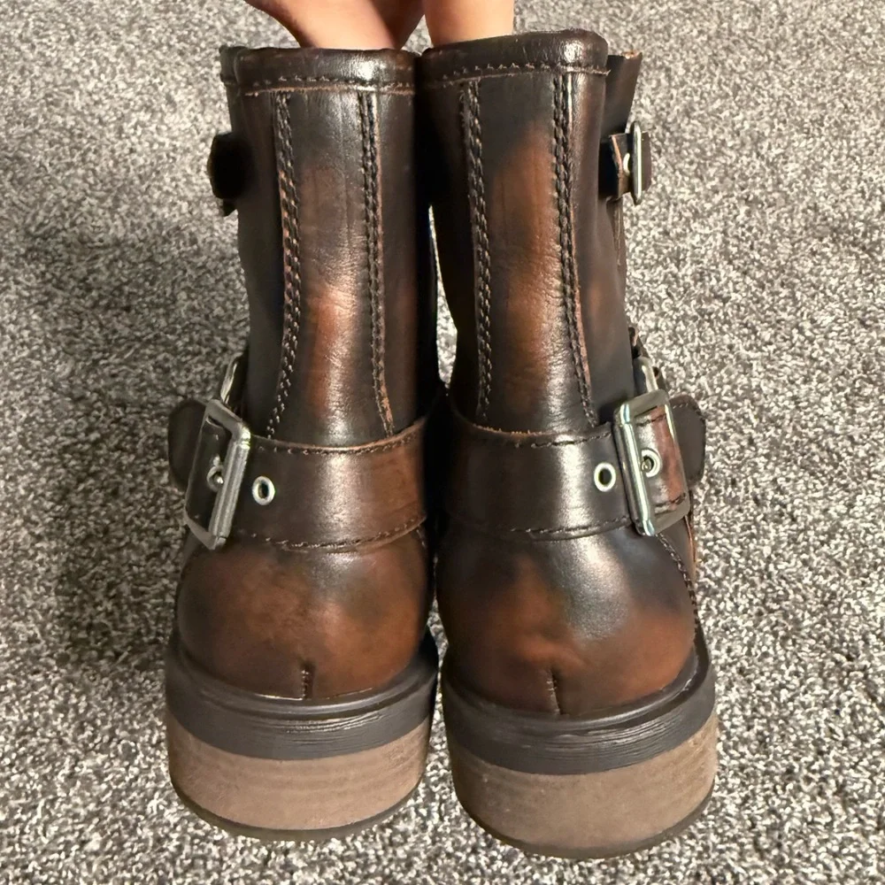 Crown Vintage Willa Moto Bootie Dark Brown Leather size 8.5 - Picture 5 of 8